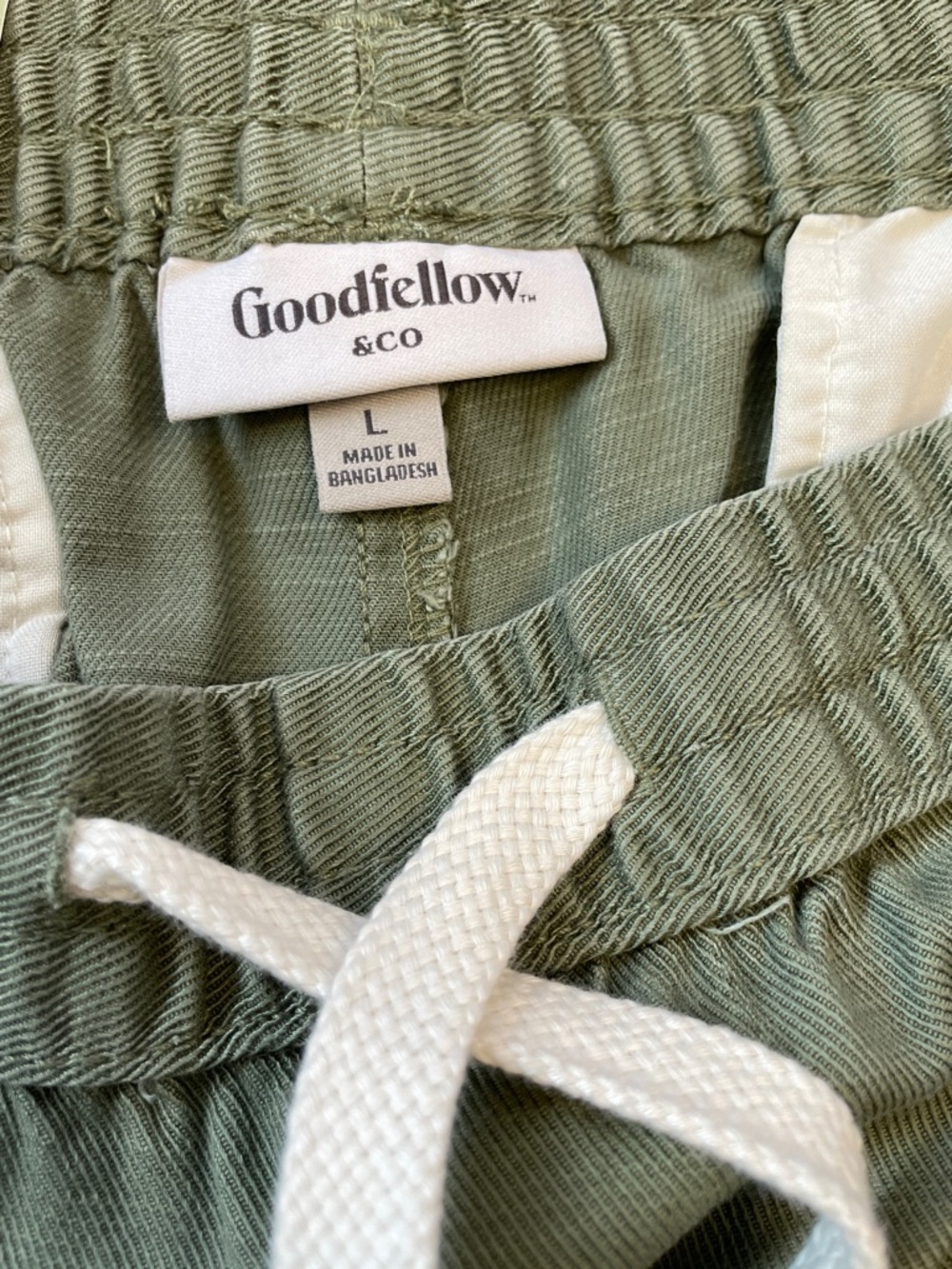 NWT Goodfellow & Co. Men's Olive Green Elastic-Waist Drawstring Shorts. Size L - Picture 4 of 7